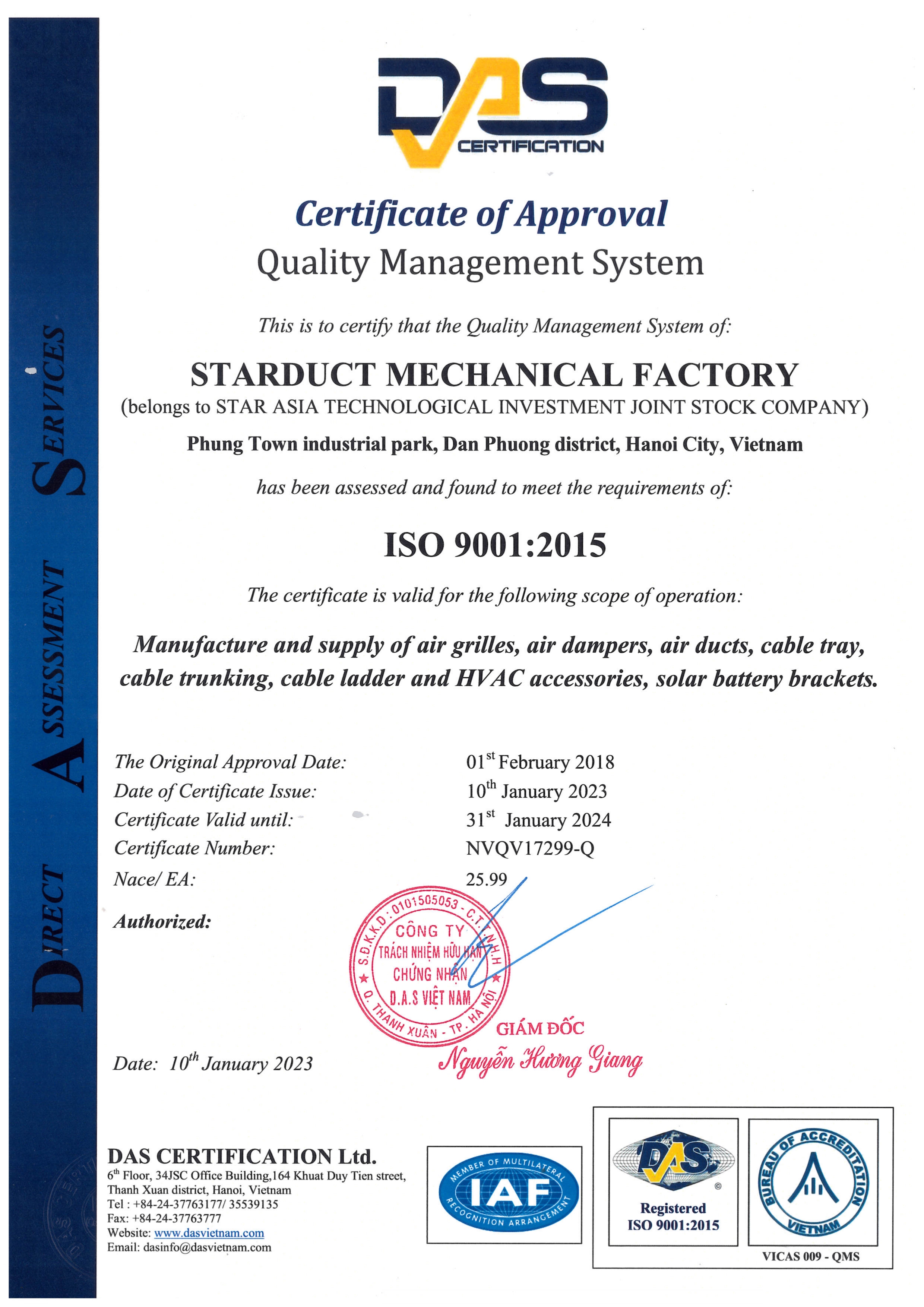 Chứng nhận ISO 9001-2015 (Tiếng Anh)